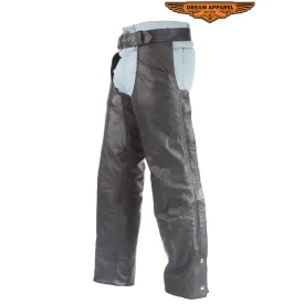 Naked Cowhide Plain Chaps Vertical Gather in Thighs
