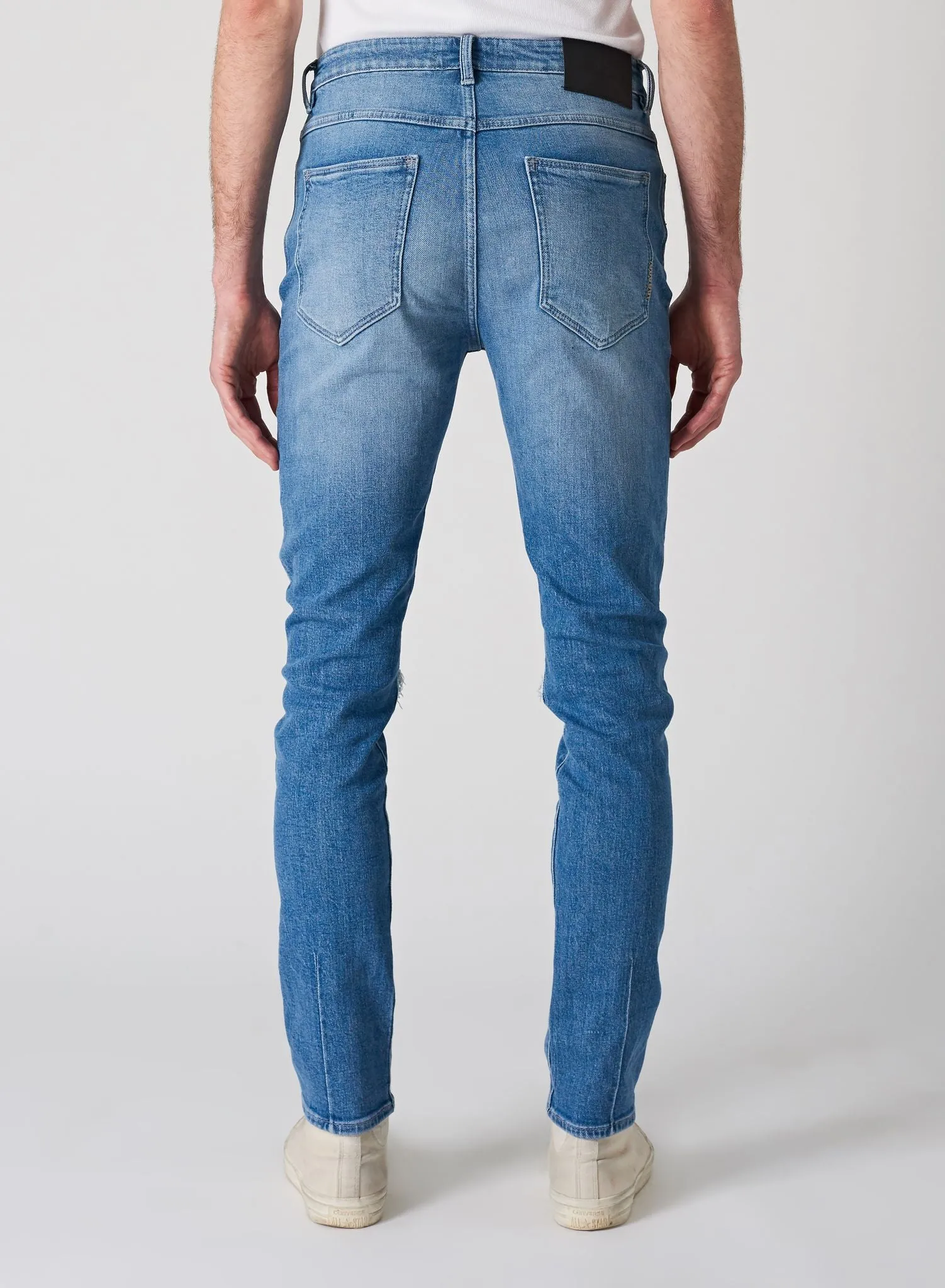 Neuw MENS RAY TAPERED SLIM JEANS - BLUE  KIMBIE TORN
