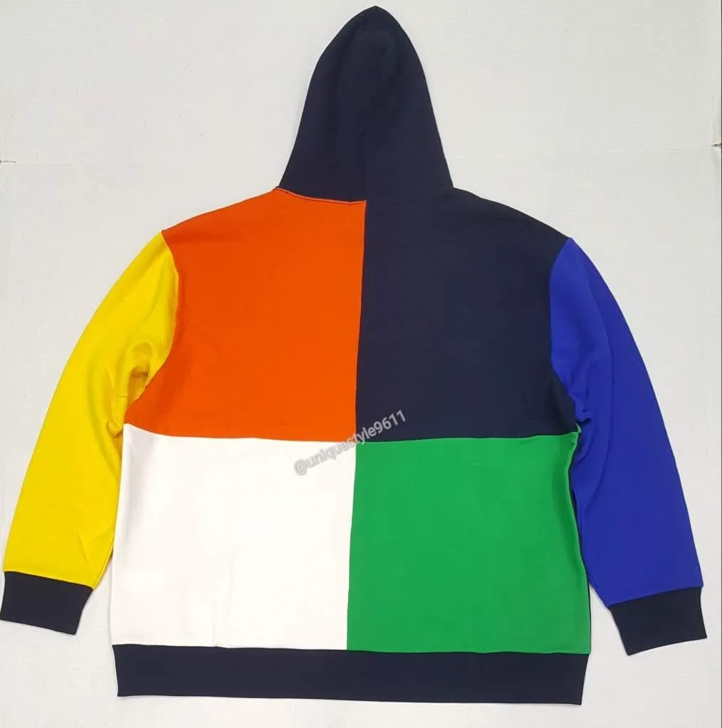Nwt Polo Big & Tall Color Block Fleece Pullover Hoodie