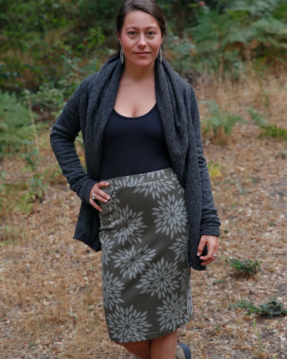 Organic Cotton Jacquard Pencil Skirt
