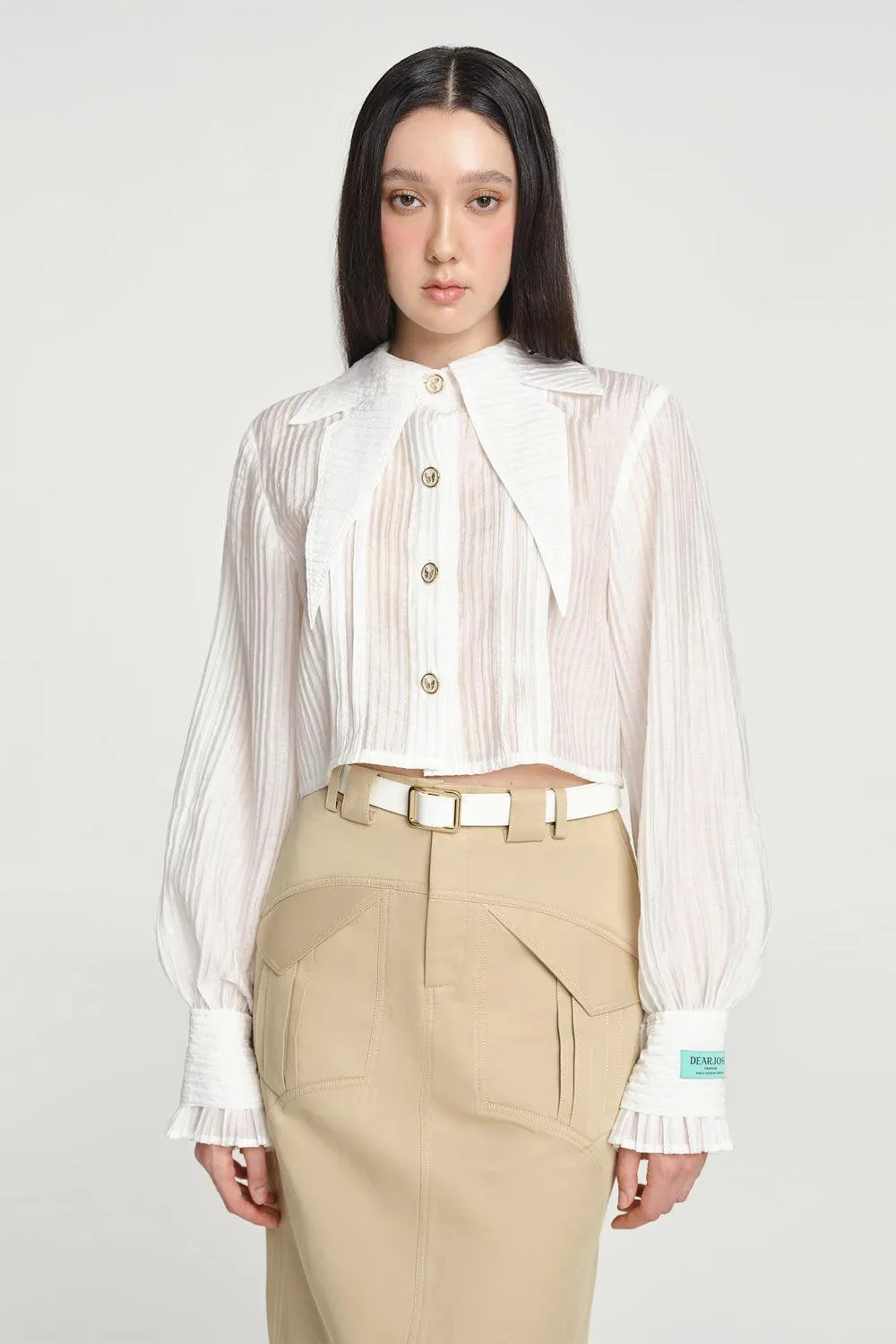 Origami Khaki Maxi Skirt
