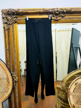 Outlet - Jana - Leather stripe black pants - 144227