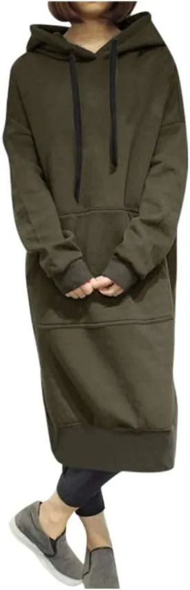 Oversized Hoodie Dress for Women Oversized Casual Hooded Pullover Long Sleeve Drawstring Hoodies Dress Pockets Oversized Hoodie Dress for Women Oversized Casual Hooded Pullover Long Sleeve Drawstring Hoodies Dress Pockets