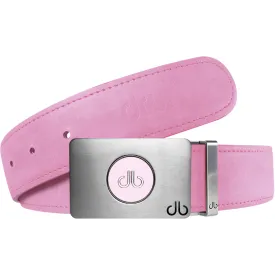 Pink Plain Leather Texture Belt with Pink Ballmarker Buckle