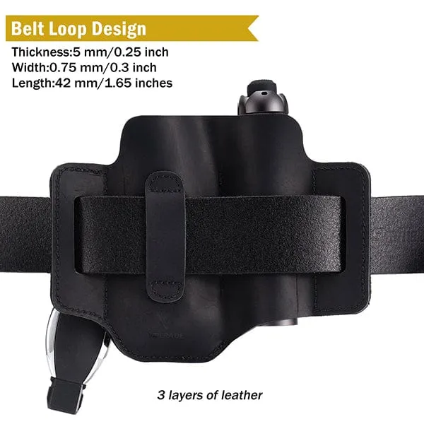 PL3 Multitool Sheath, Leather Sheath with DIY Patch Area and Pen Holder