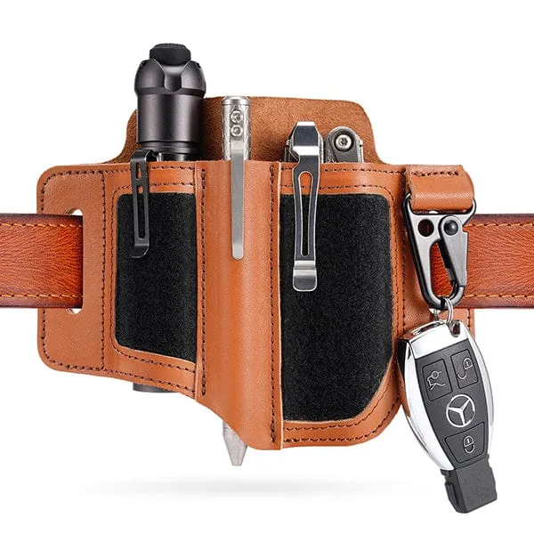 PL3 Multitool Sheath, Leather Sheath with DIY Patch Area and Pen Holder