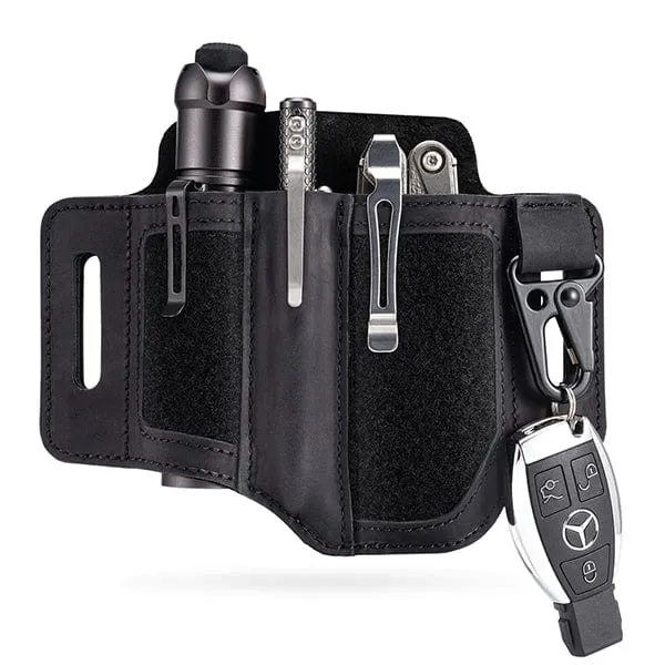 PL3 Multitool Sheath, Leather Sheath with DIY Patch Area and Pen Holder