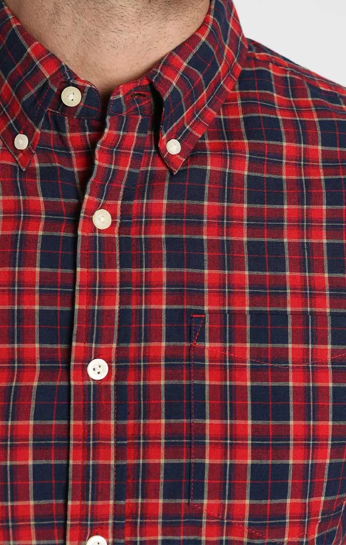 Plaid Madras Short Sleeve Shirt