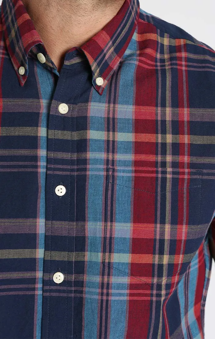 Plaid Madras Short Sleeve Shirt