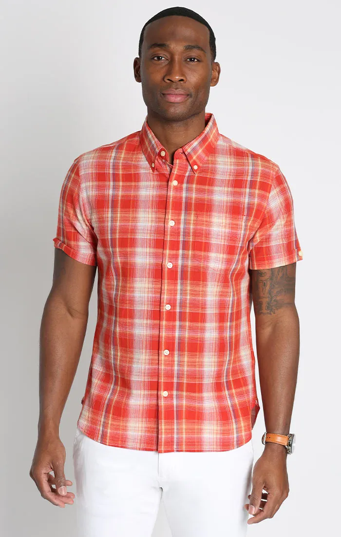 Plaid Madras Short Sleeve Shirt