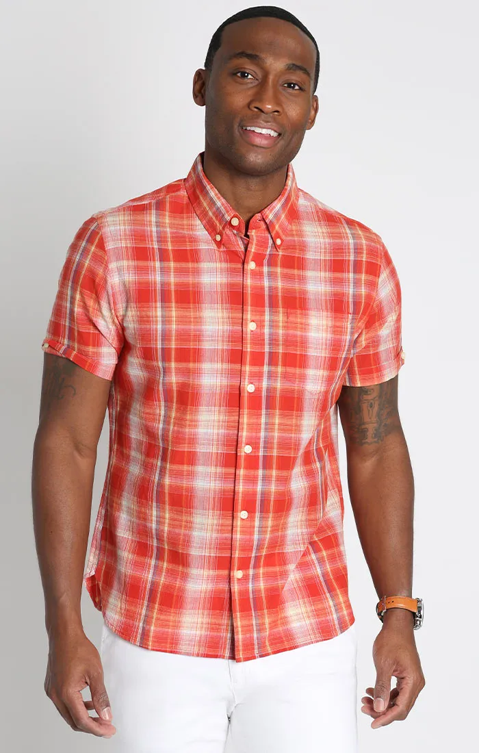 Plaid Madras Short Sleeve Shirt