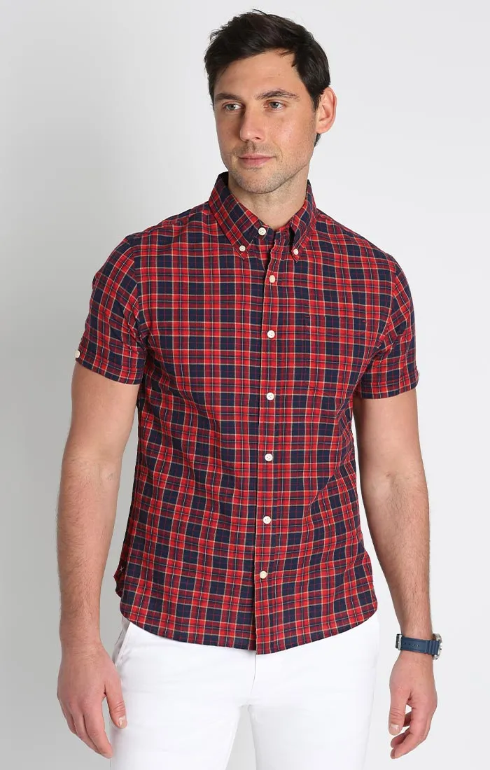 Plaid Madras Short Sleeve Shirt