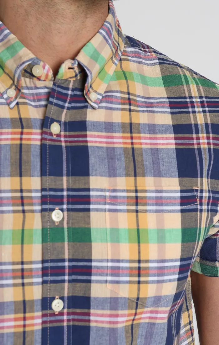 Plaid Madras Short Sleeve Shirt