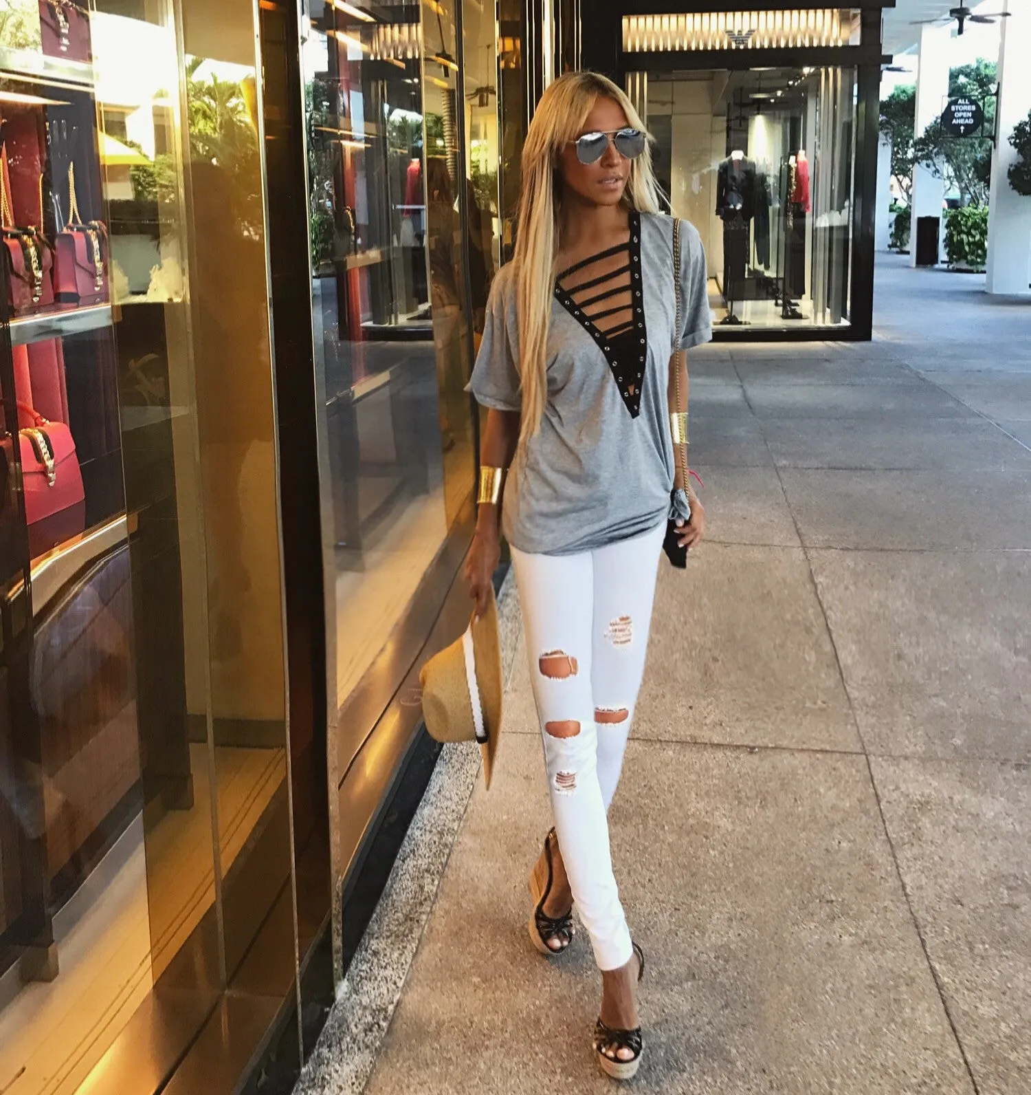 Ripped White jeans - The Bel Air
