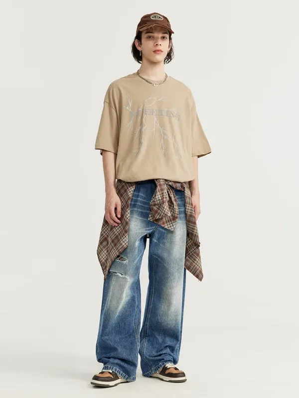 Ripped Wide Leg Jeans