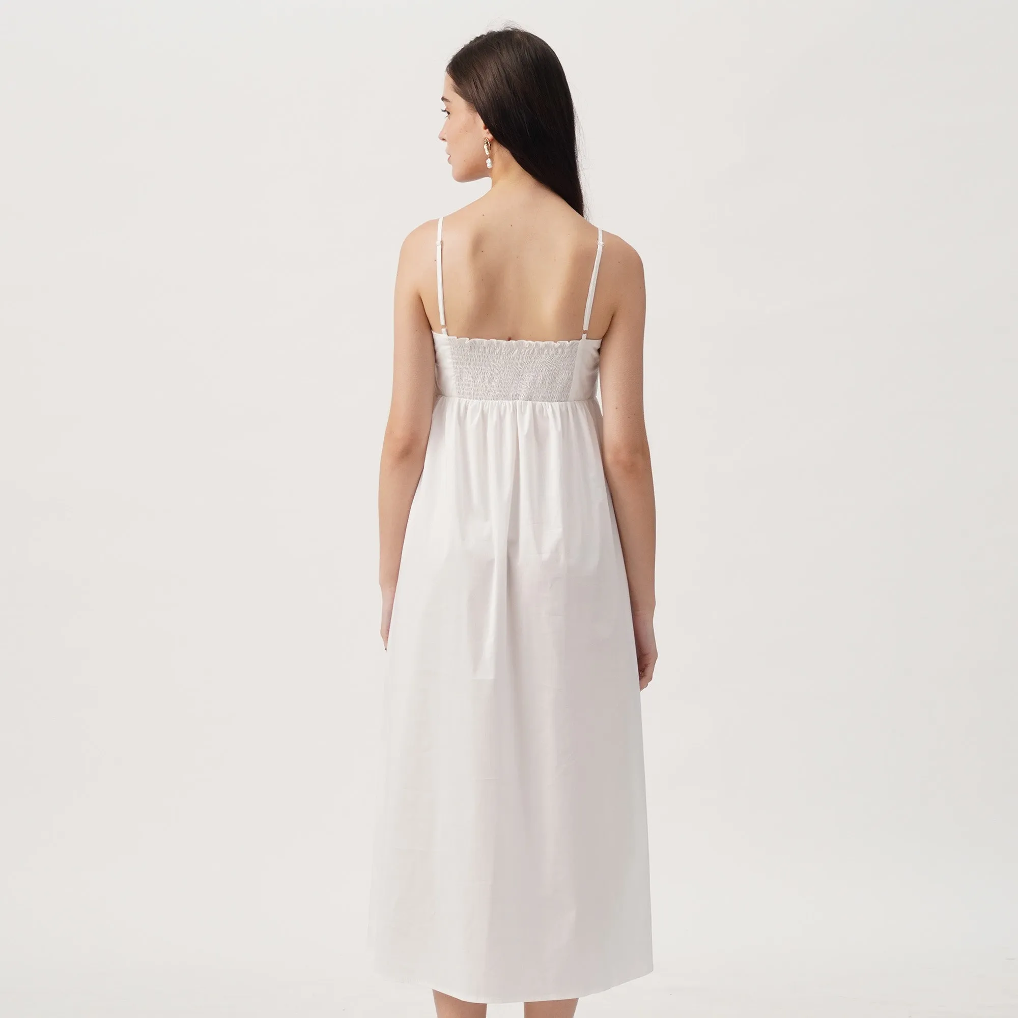 Shirred Bodice Maxi Dress
