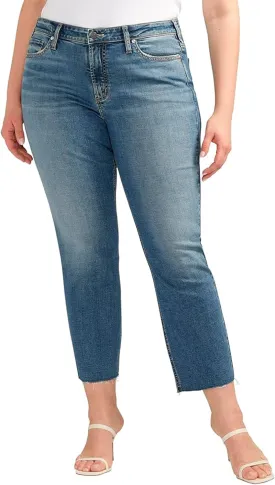 Silver Jeans Co. Women's Plus Size Most Wanted Mid Rise Straight Leg Jeans