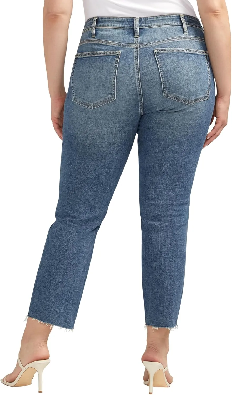 Silver Jeans Co. Women's Plus Size Most Wanted Mid Rise Straight Leg Jeans