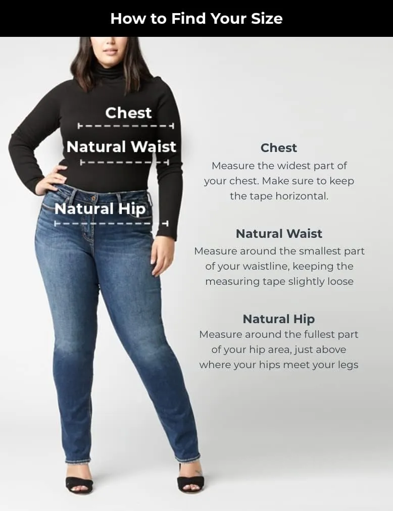 Silver Jeans Co. Women's Plus Size Most Wanted Mid Rise Straight Leg Jeans
