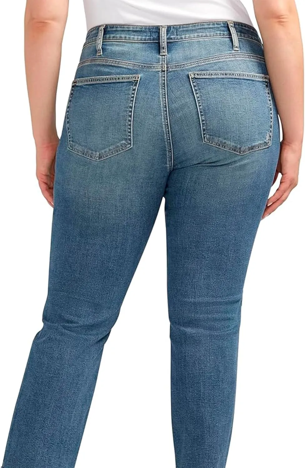 Silver Jeans Co. Women's Plus Size Most Wanted Mid Rise Straight Leg Jeans
