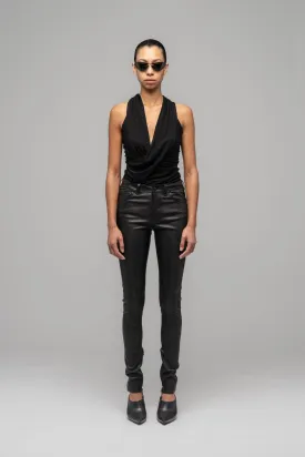 SKINNY LEATHER STRETCH TROUSERS