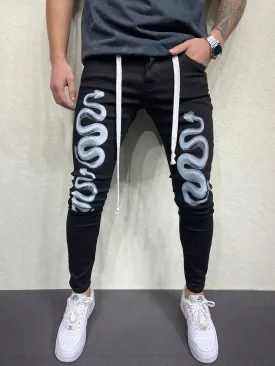 Snakey Skinny Jeans - Black  Y17B