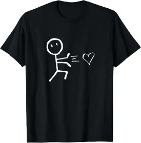 #snirt Hand Painted Romantic Stick Figure Romance Ninja T-Shirt #snirt Hand Painted Romantic Stick Figure Romance Ninja T-Shirt