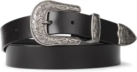 SUOSDEY Western Leather Belts for Women with Vintage Metal Buckle Belt
