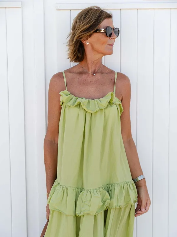 TEEK - Ruffled Long Swing Beach Dress