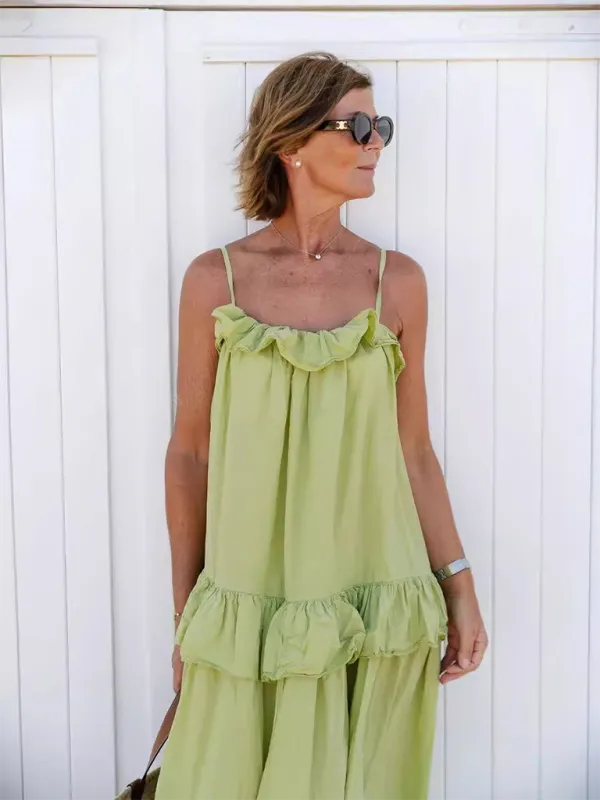 TEEK - Ruffled Long Swing Beach Dress