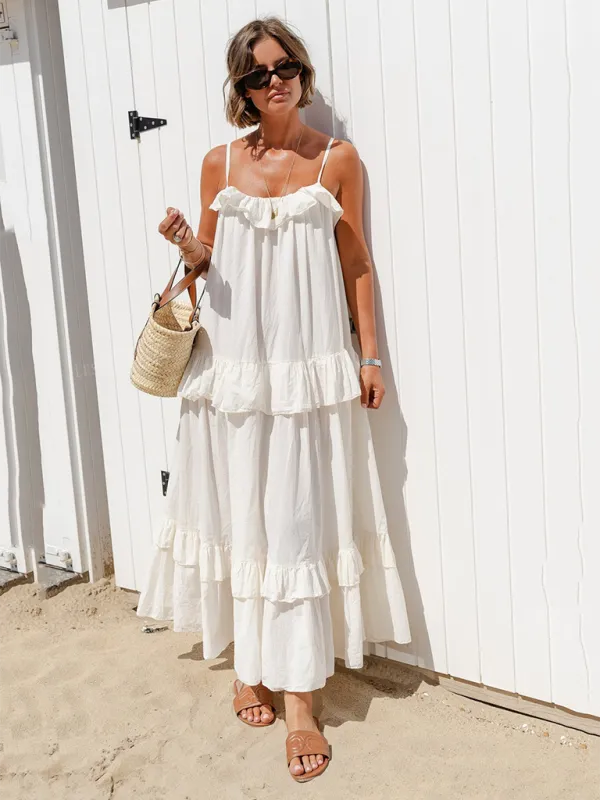 TEEK - Ruffled Long Swing Beach Dress