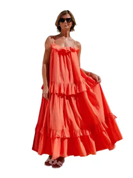 TEEK - Ruffled Long Swing Beach Dress