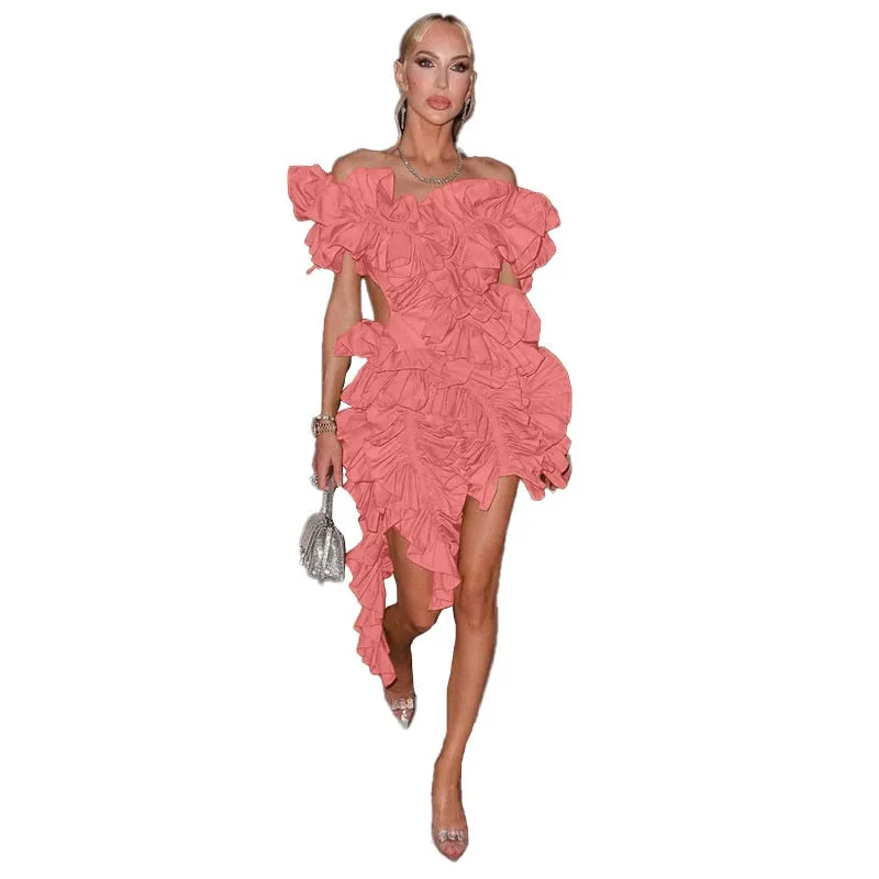 TEEK - Tree Fungi Ruffle Tierred Dress