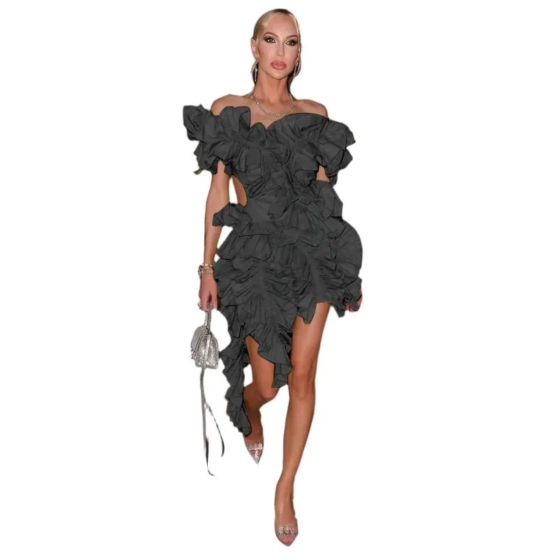 TEEK - Tree Fungi Ruffle Tierred Dress