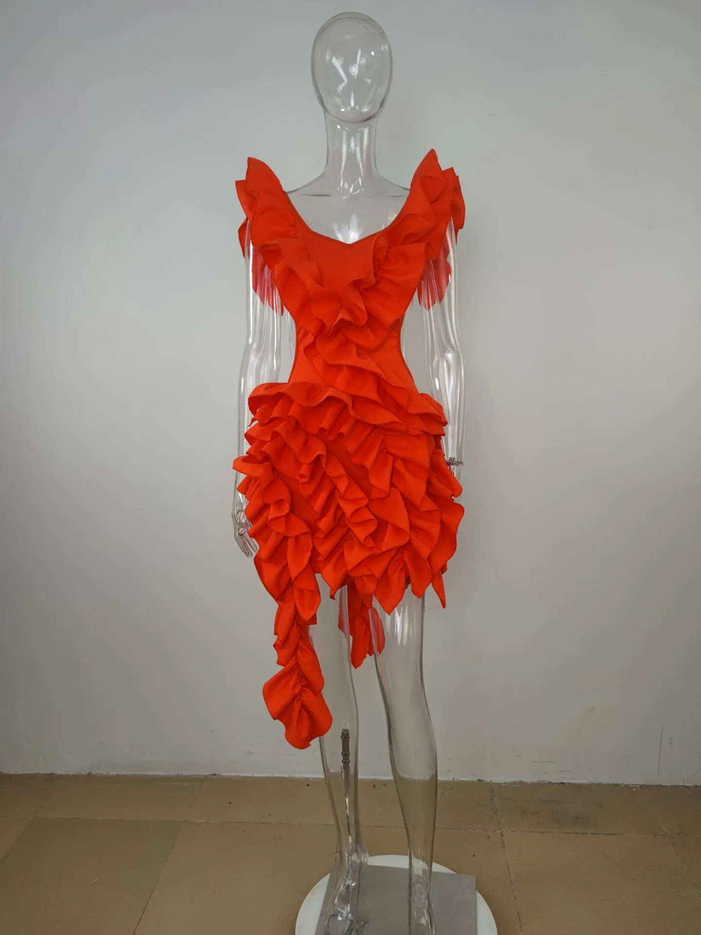 TEEK - Tree Fungi Ruffle Tierred Dress