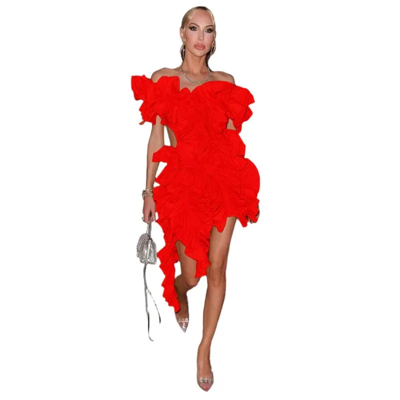 TEEK - Tree Fungi Ruffle Tierred Dress