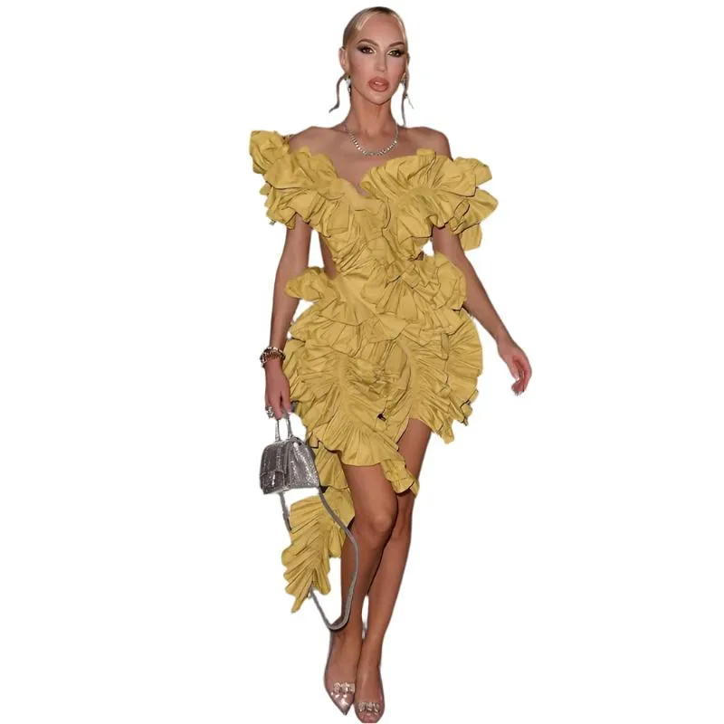 TEEK - Tree Fungi Ruffle Tierred Dress