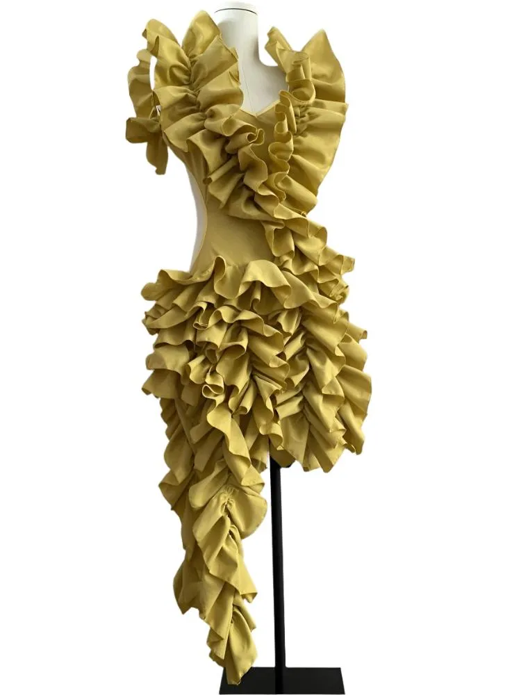 TEEK - Tree Fungi Ruffle Tierred Dress