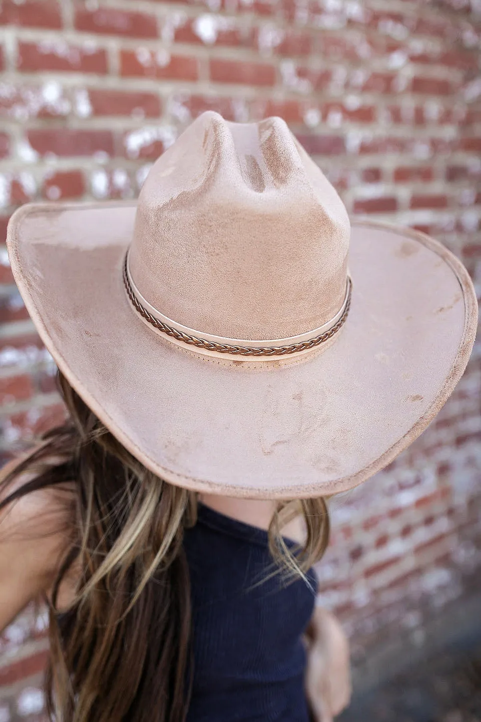 The "El Dorado" Faux Suede Cowboy Hat in Tan