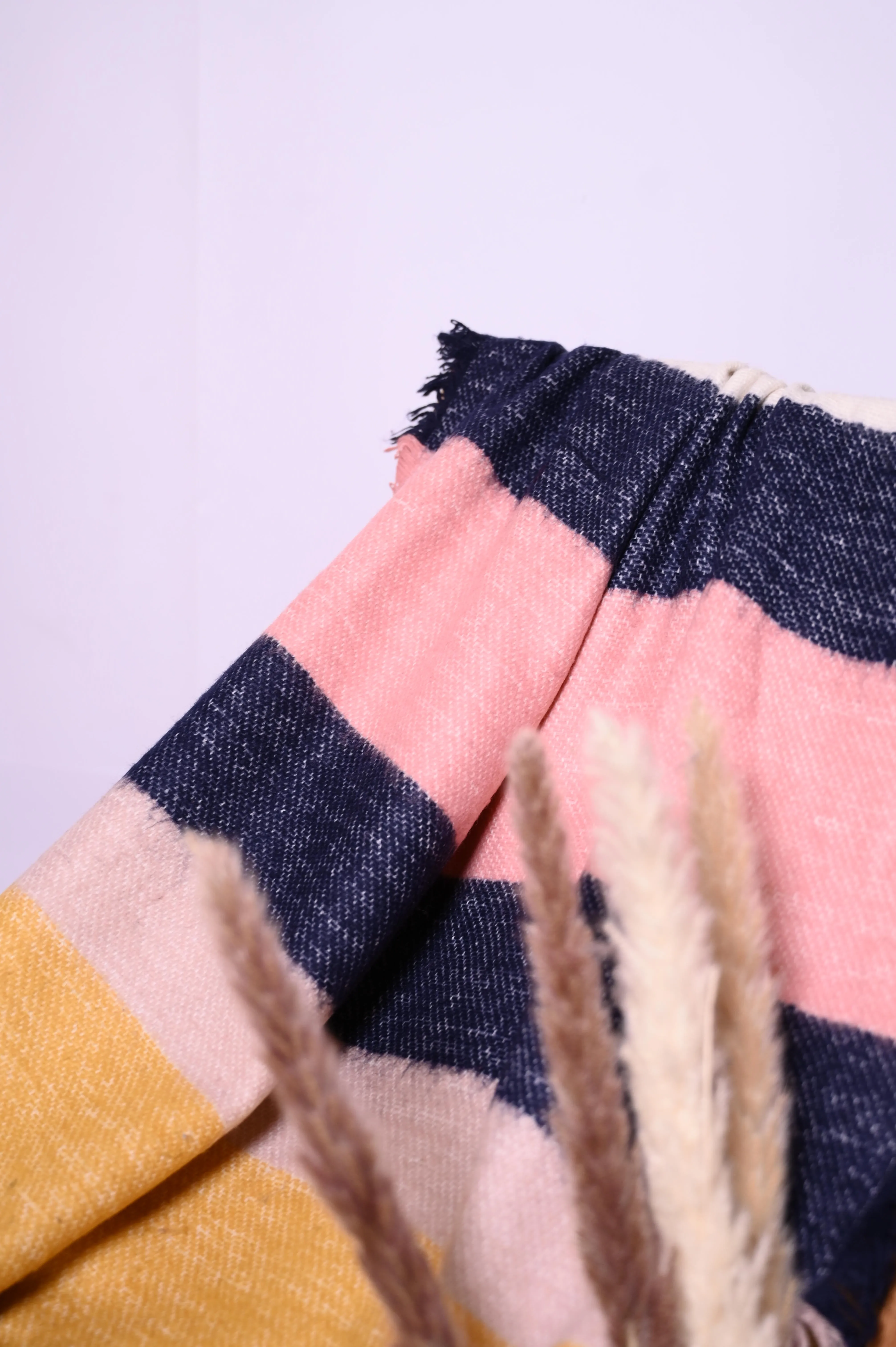 Thriftyfy Blue Wool Shawl - Multicolor Patterns