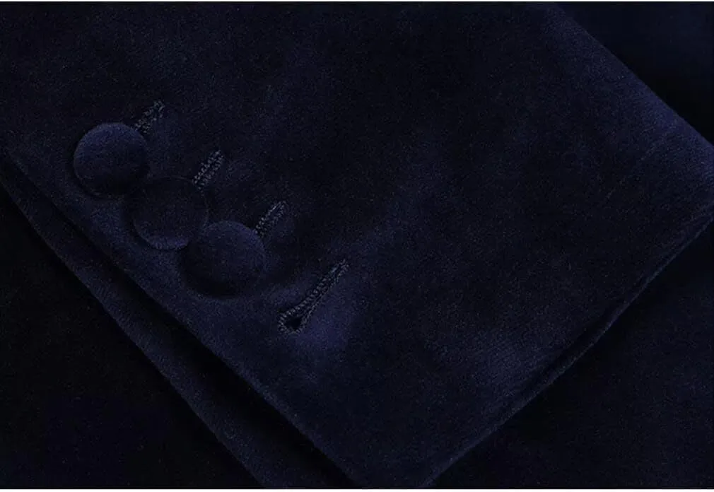 Vintage Velvet Blazer Jacket for Men Double Breasted Shawl Lapel Sport Coat Slim Fit Wedding Tuxedo
