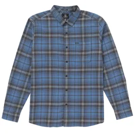 Volcom Caden Plaid Long Sleeve Button-Up Flannel Shirt - Blueberry