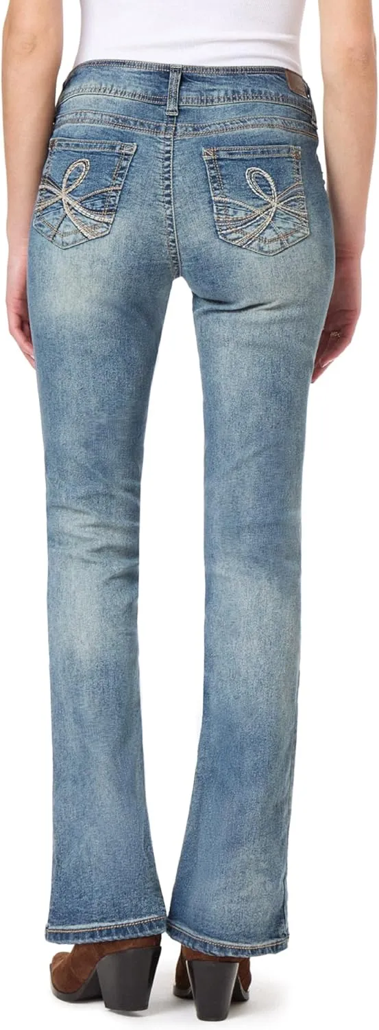 WallFlower Luscious Curvy Bootcut Jeans for Women Mid-Rise Insta Stretch Denim in Petite, Midsize, Plus Size, Juniors Jeans