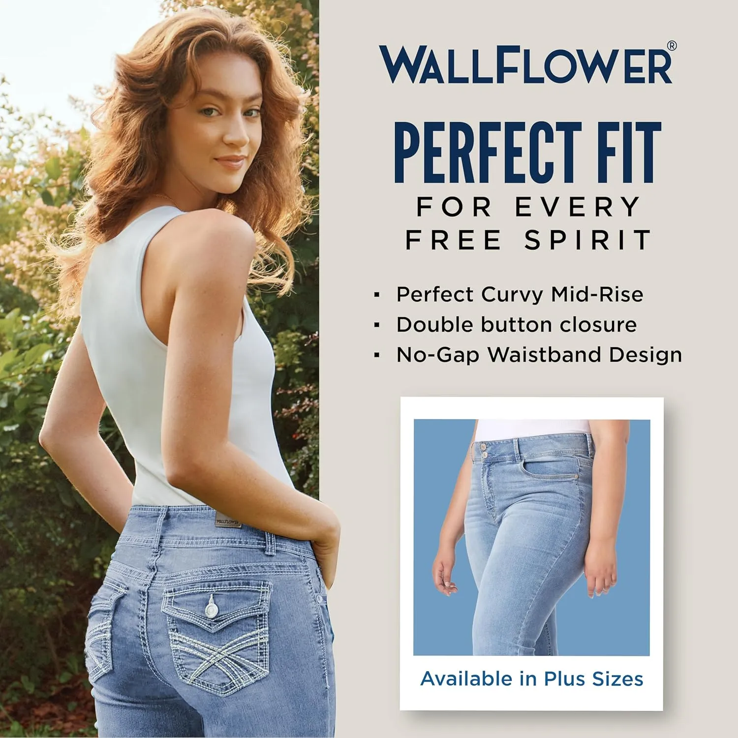 WallFlower Luscious Curvy Bootcut Jeans for Women Mid-Rise Insta Stretch Denim in Petite, Midsize, Plus Size, Juniors Jeans