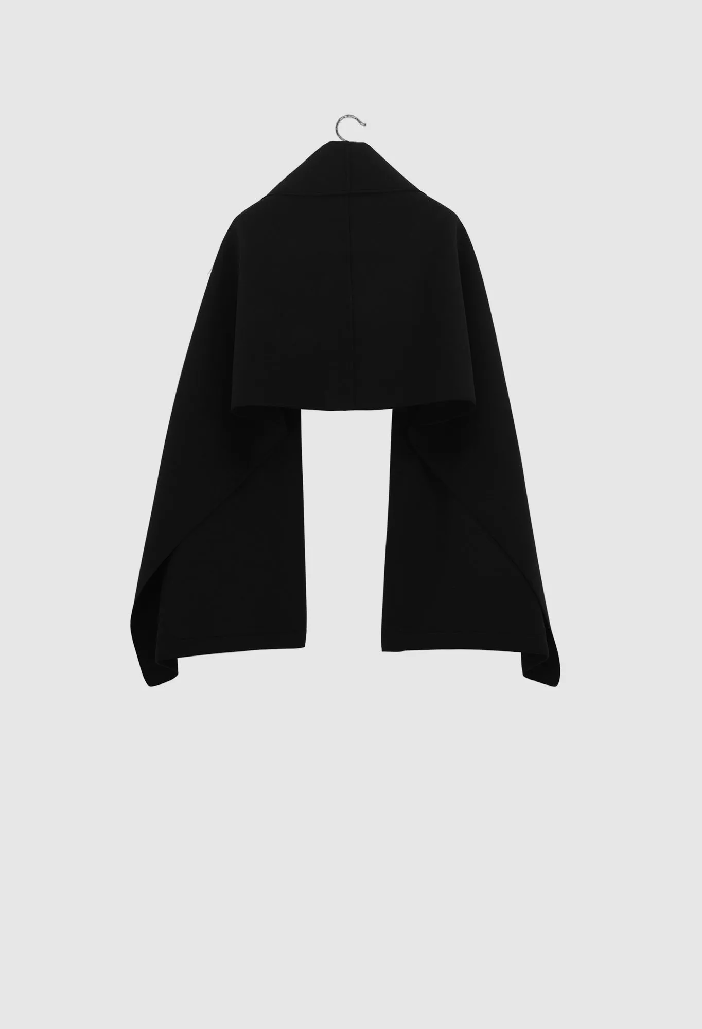 WAVERLY - Double-Face Wool Shawl in Black
