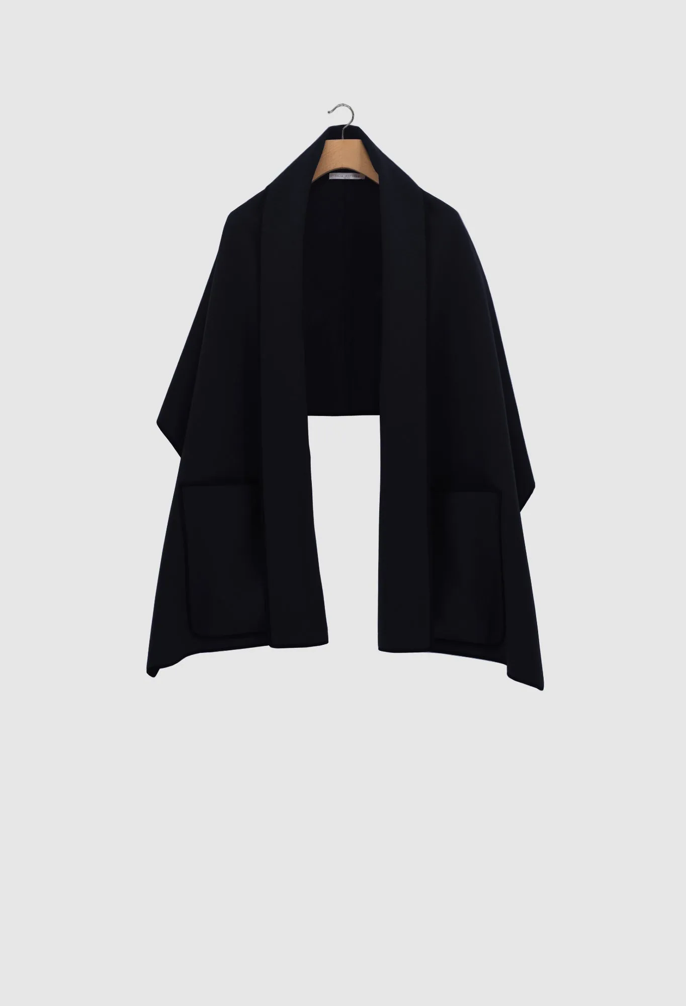 WAVERLY - Double-Face Wool Shawl in Black