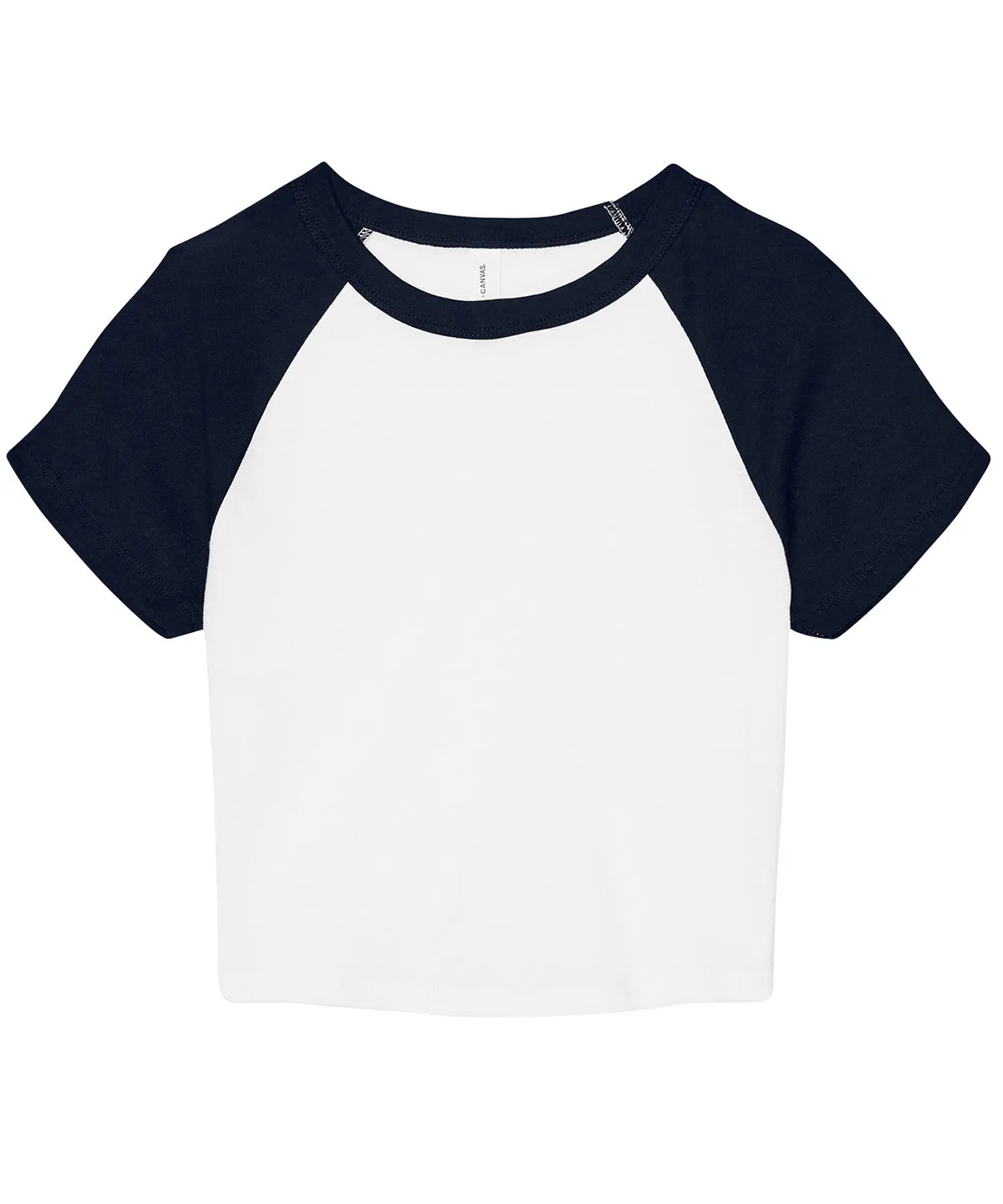 White/Navy - Women’s micro rib raglan baby t-shirt