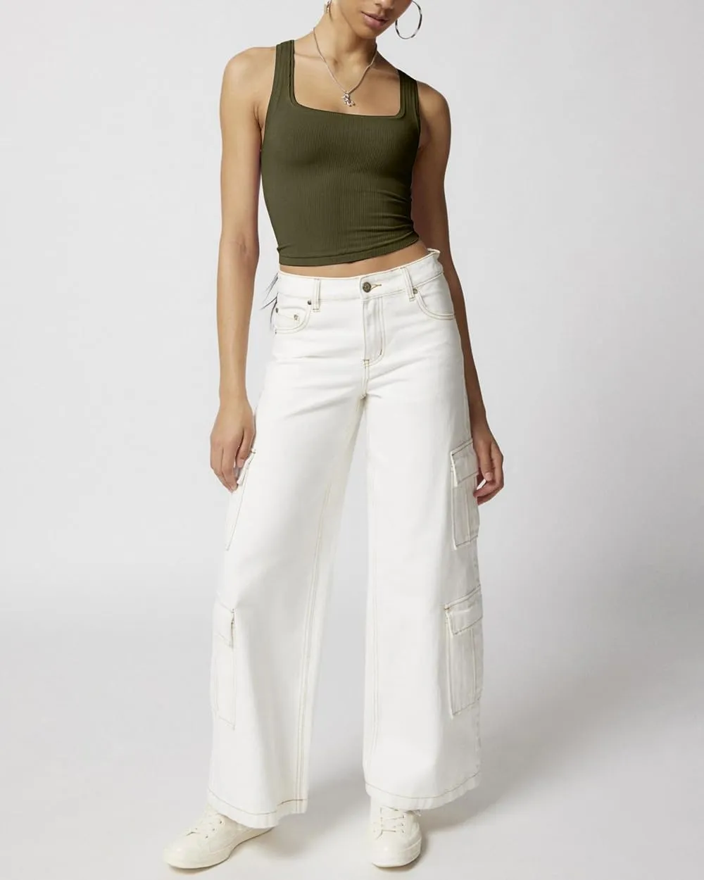 Women's Square Neck Tank Tops Sleeveless Ribbed Going Out Casual Basic Crop Top Shirts